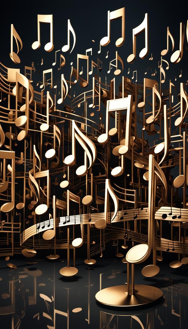 Musical Notes in 3D Space: Concept Art