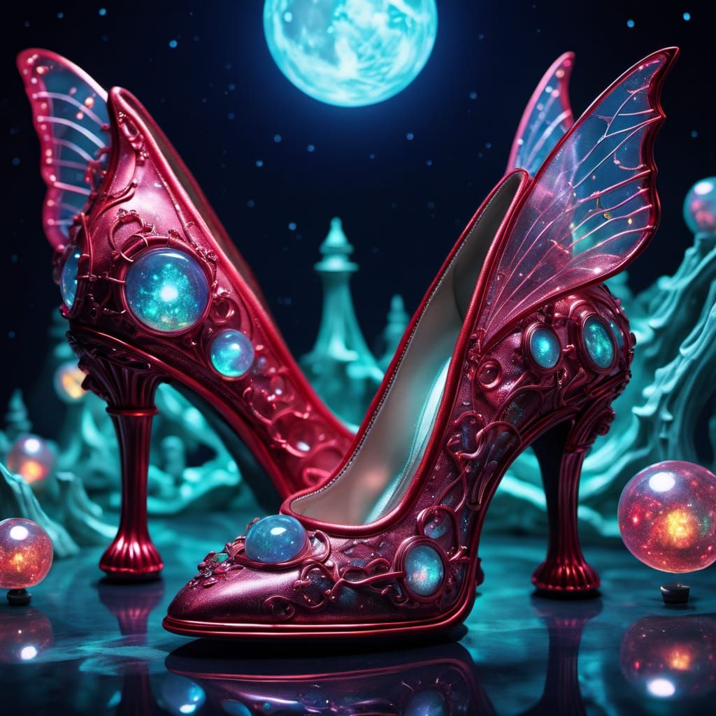 Enchanted Fairy in Bioluminescent Ball Gown, Inspired by Pop...