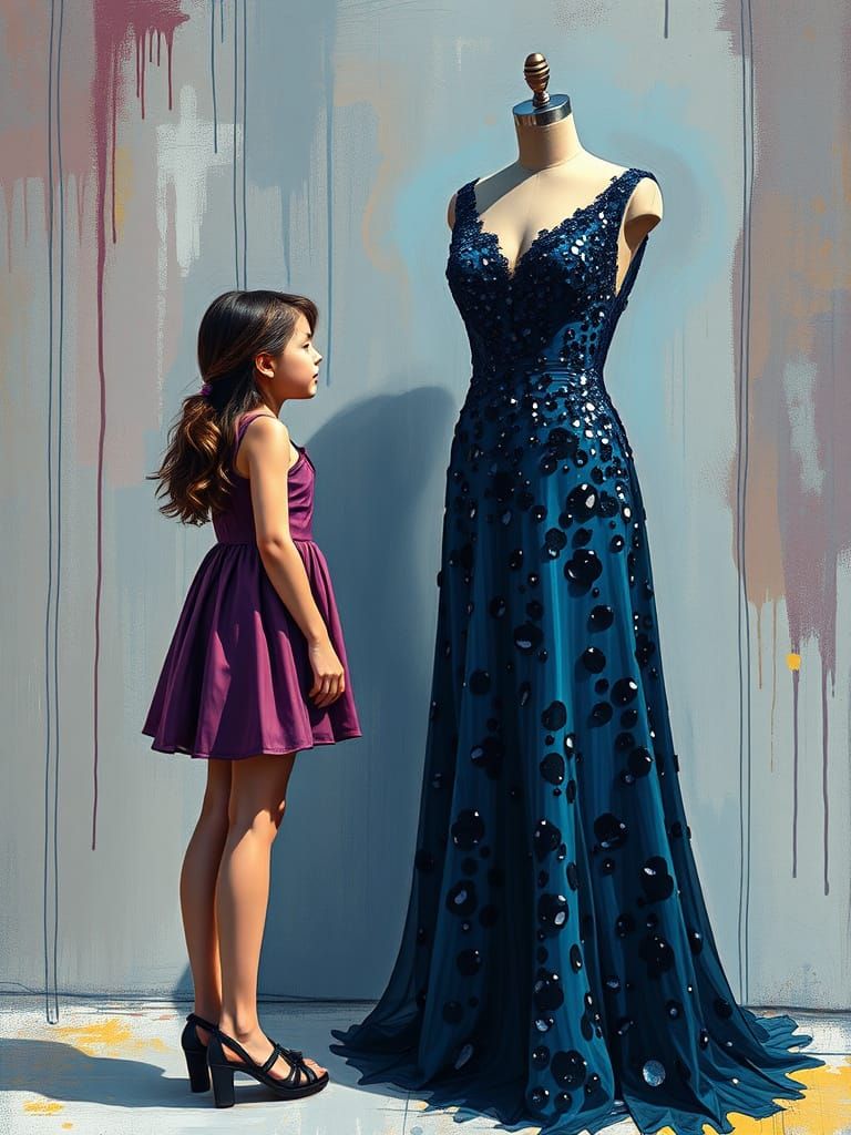 Woman's Skepticism Towards Glass Gown