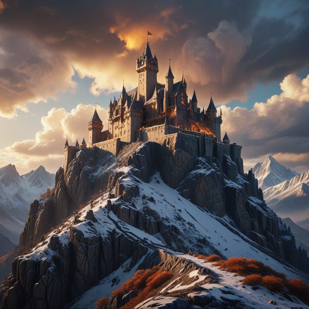 Epic castle on a mountain