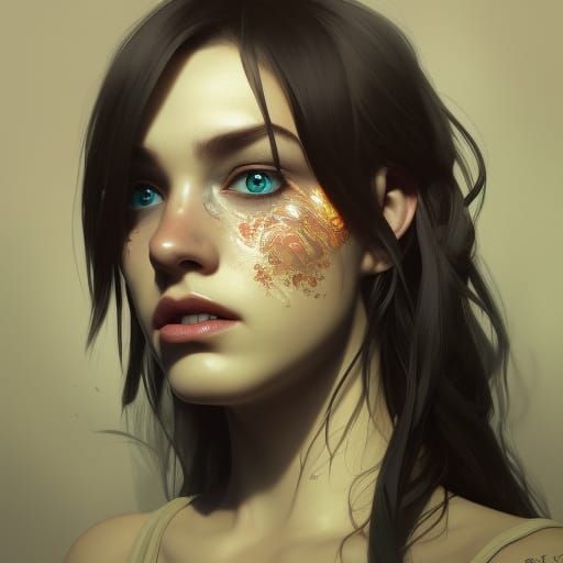 Hyperdetailed Portrait with Eyes, Dynamic Lighting