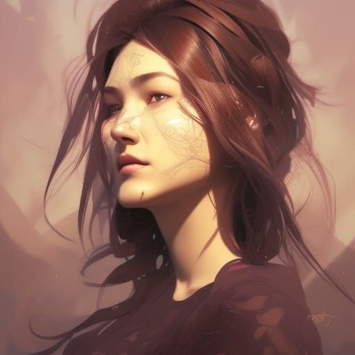 Intricate Portrait with Eyes, Digital Art