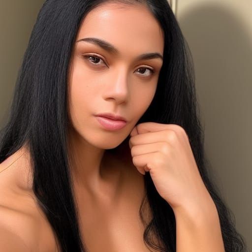 Striking Woman with Scarlet Hair in Fantasy Art Style