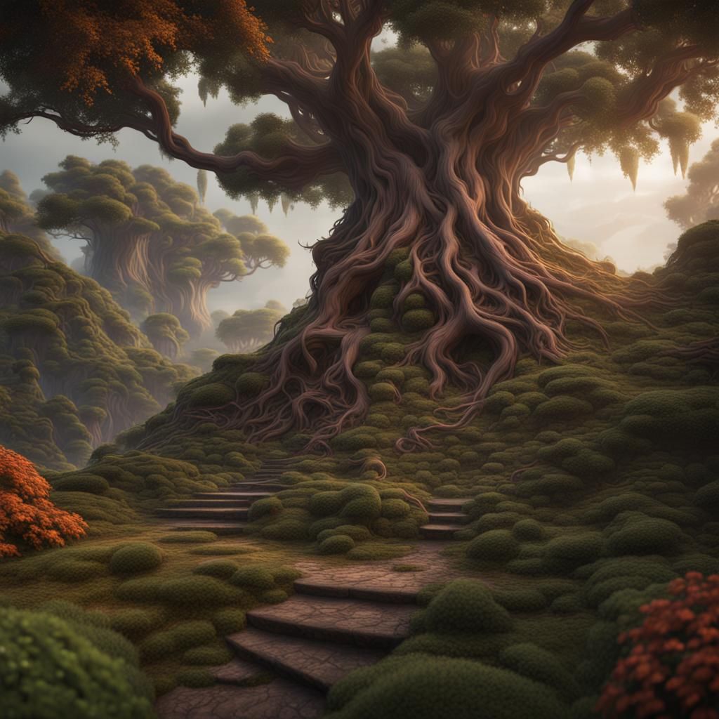 Fantastical Yews in Detailed Matte Painting