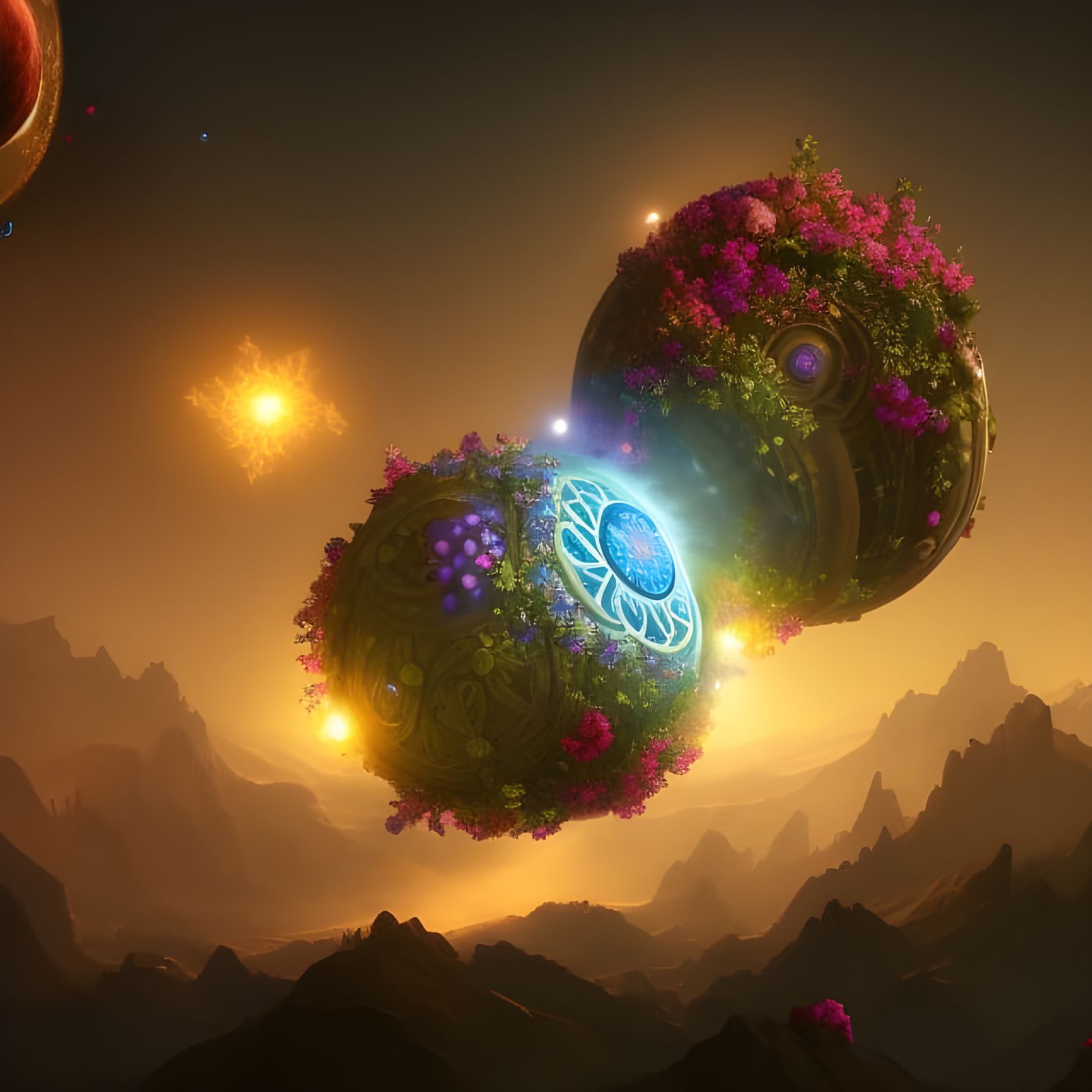 Cosmic Tree of Life: Detailed Matte Painting