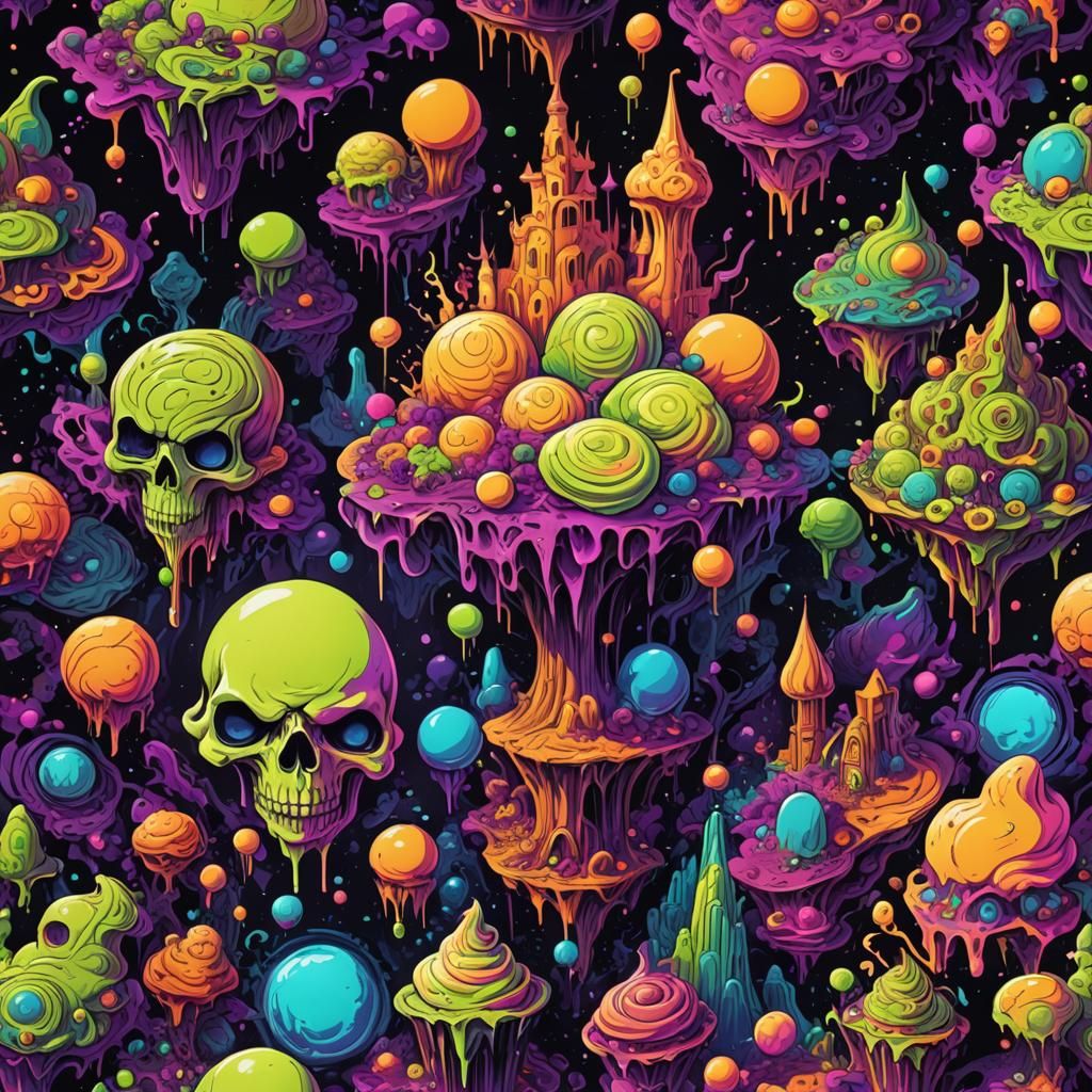 Psychedelic "Cream" Poster Art in Fluorescent Colors