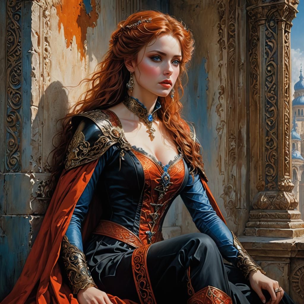 Glamorous Woman in Fantasy Costume Art