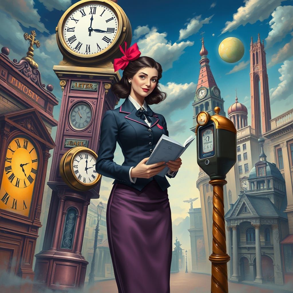 Surreal Meter Maid Melts Clocks in Dreamlike Dali Style