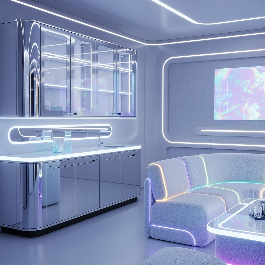 Futuristic Minimalist Interior with Advanced Elements