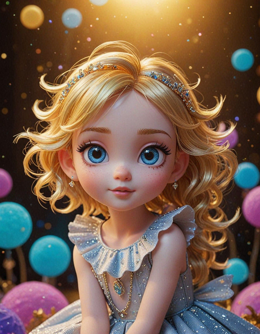 Whimsical Claymation Cat with Glowing Neon Eyes and Angel Wi...