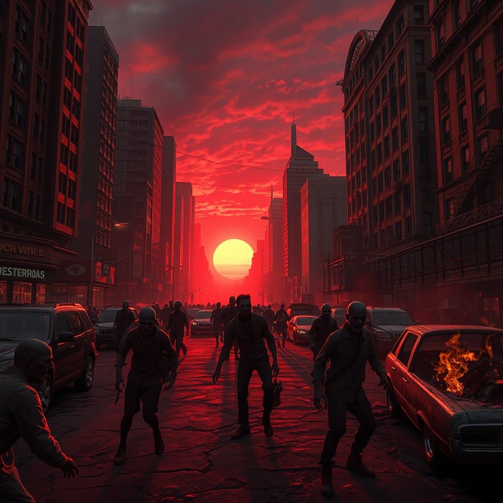 Hyper-Realistic Zombie Apocalypse in Ruined City