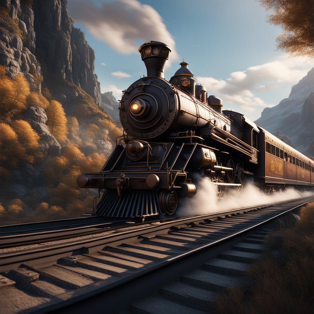 Flying Scotsman Train in Detailed Matte Painting