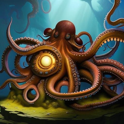 Octopus Concert in Gothic Whimsical Style