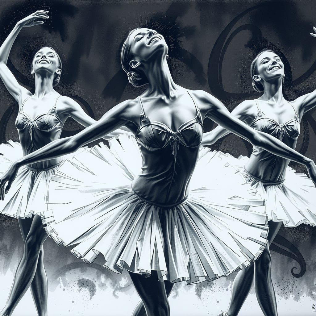 Gurney Style Ballerinas in Charcoal Dance