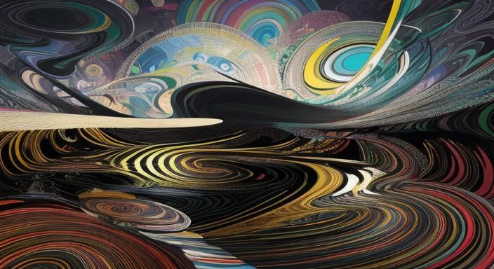 Kaleidoscopic Garden River in Murakami Style