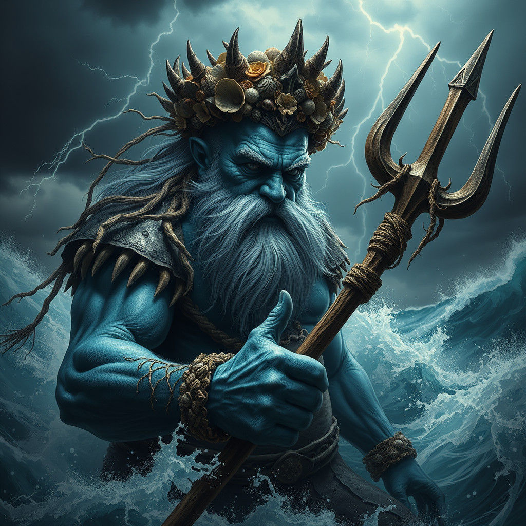 Ocean God of Storms in Detailed Matte Painting