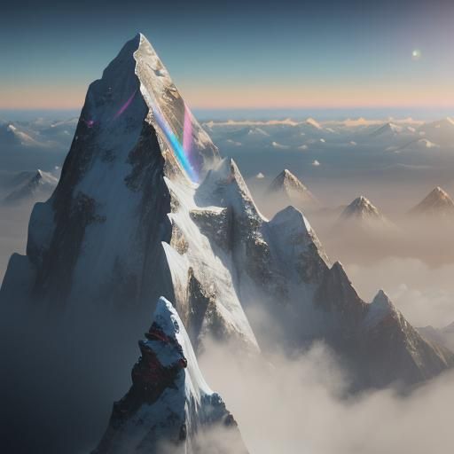 Mount Everest Prism Rainbow in 3D Game Style