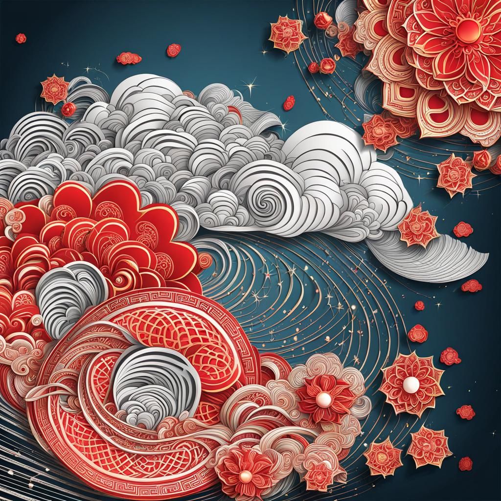 Abstract Fractal Art for Chinese New Year