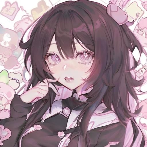 Glowing Chibi Girl in Anime Style