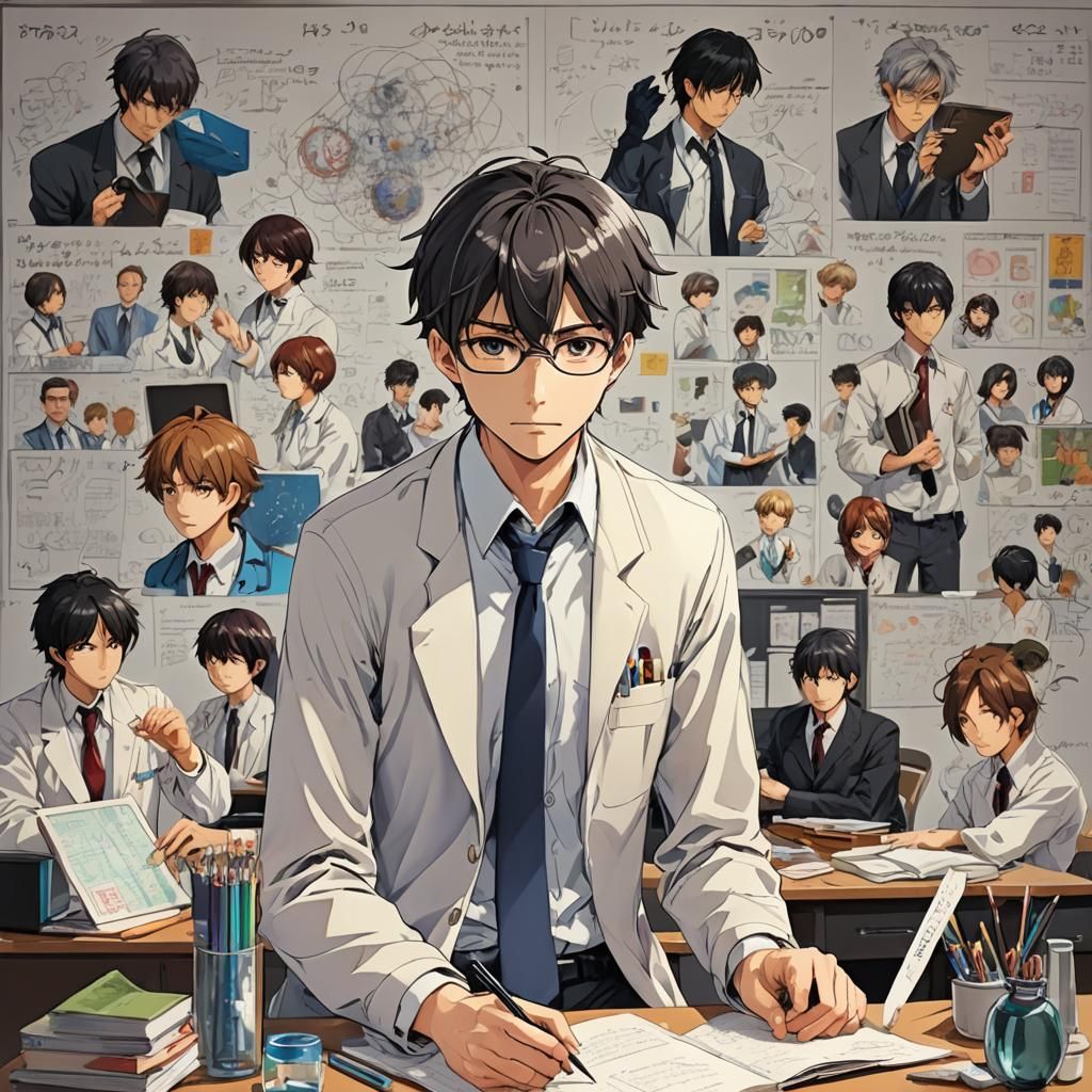 Anime Style Image of Science Teacher