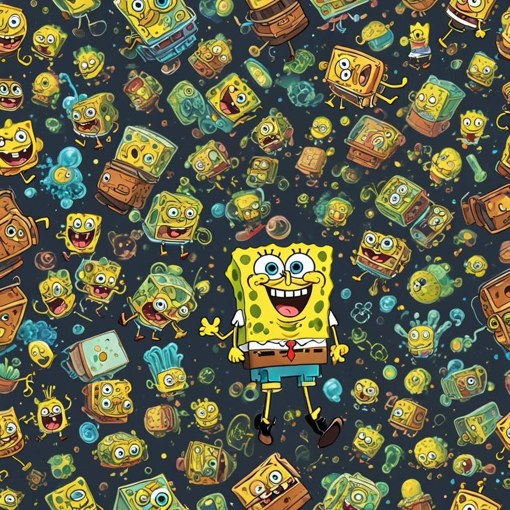 SpongeBob in Manga Anime Style