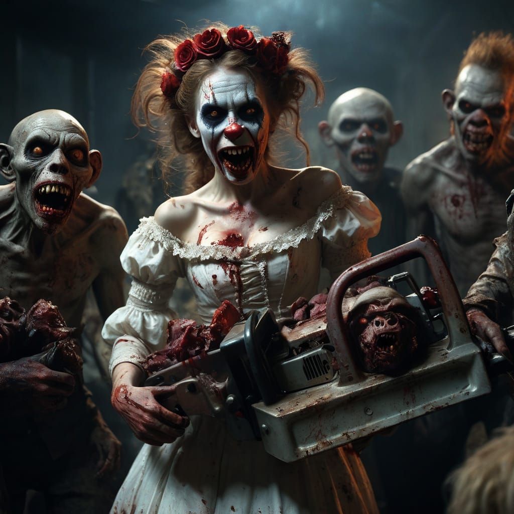 Grotesque Bride of Chaos in Dark Surrealism