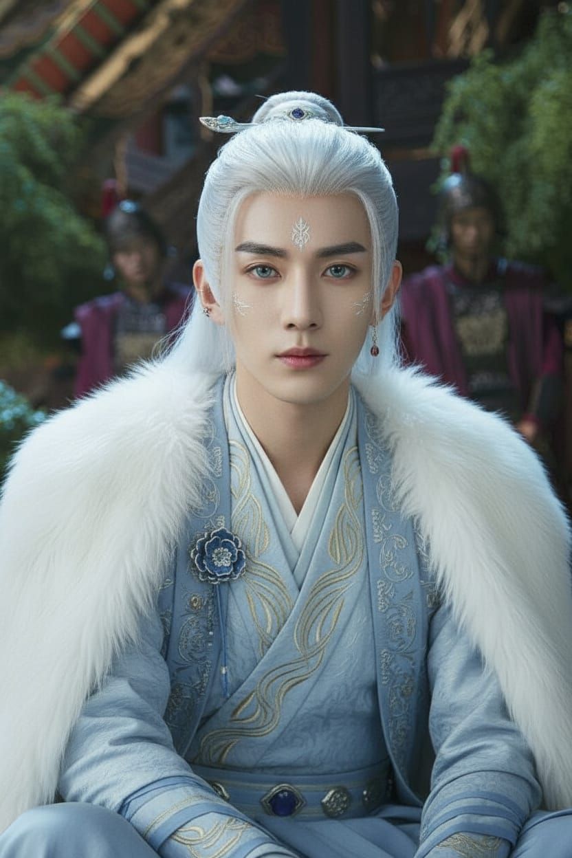 Cinematic Portrait of Genetically Modified Man with Icy Blue...