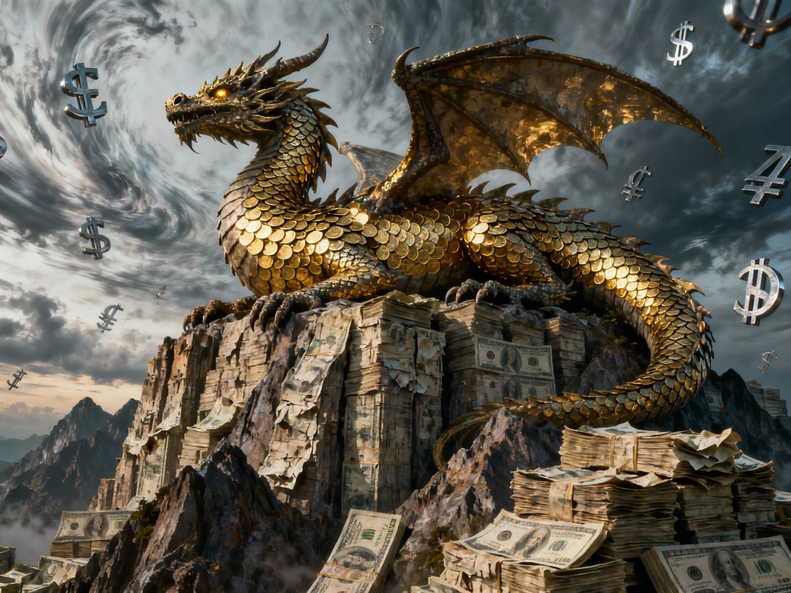 Ancient Dragon Rests on Money Mountain