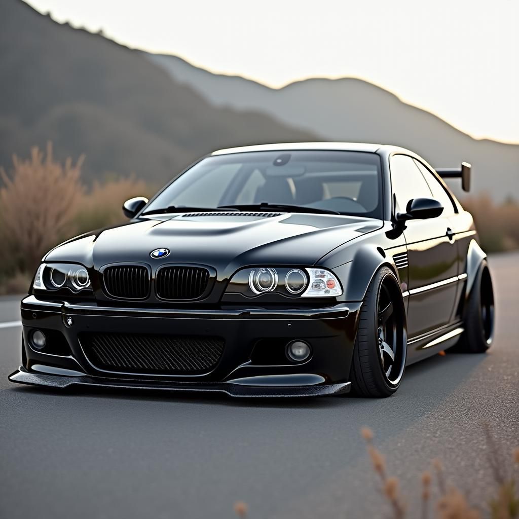 Modified BMW M3 in Desolate Town: Digital Art