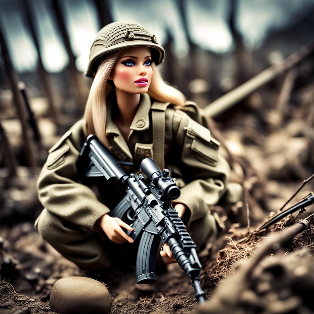 Barbie in the army