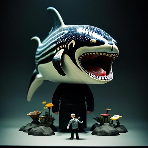 Miniature Man and Orca at the Theater