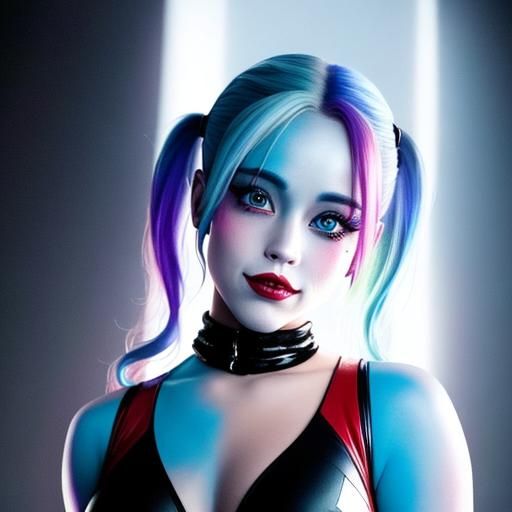 Harley Quinn Studio Portrait in Bright Colors