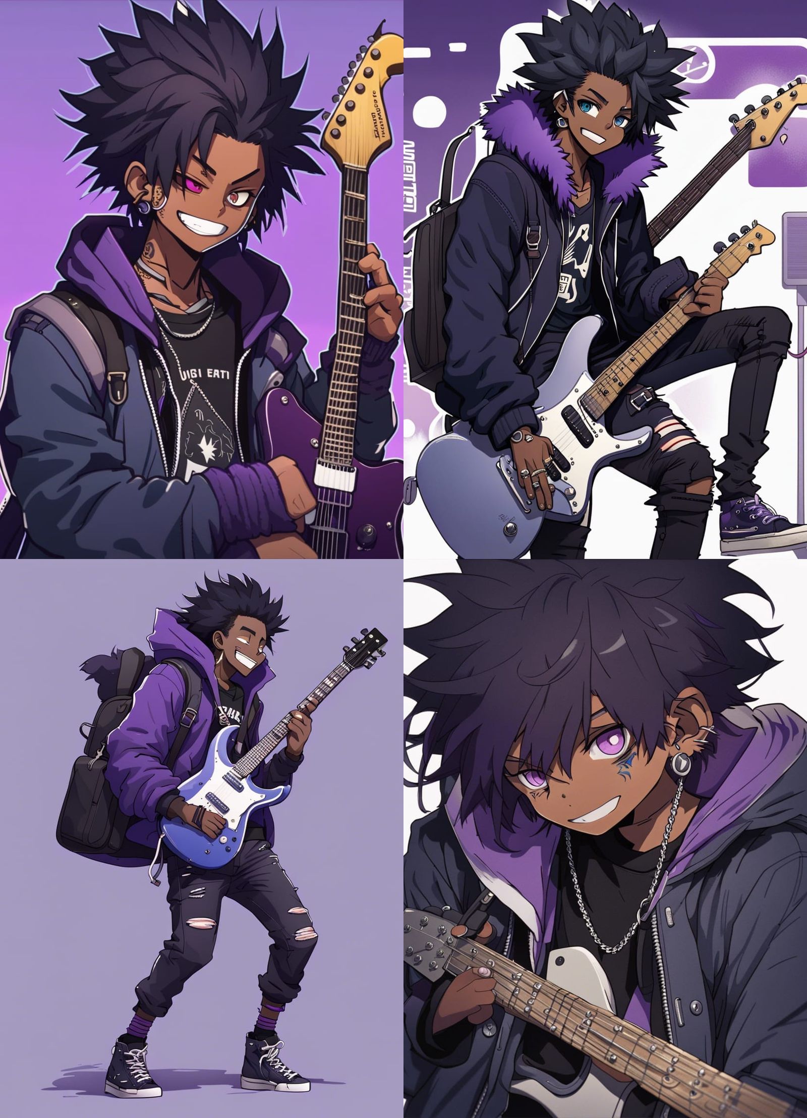 Punk Rock Character in Anime Style