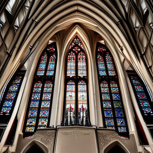 Cathedral Windows with Intricate Details in HDR