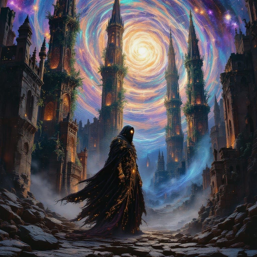 Gothic Hierophant in Baroque Retrofuturist Apocalypse Style