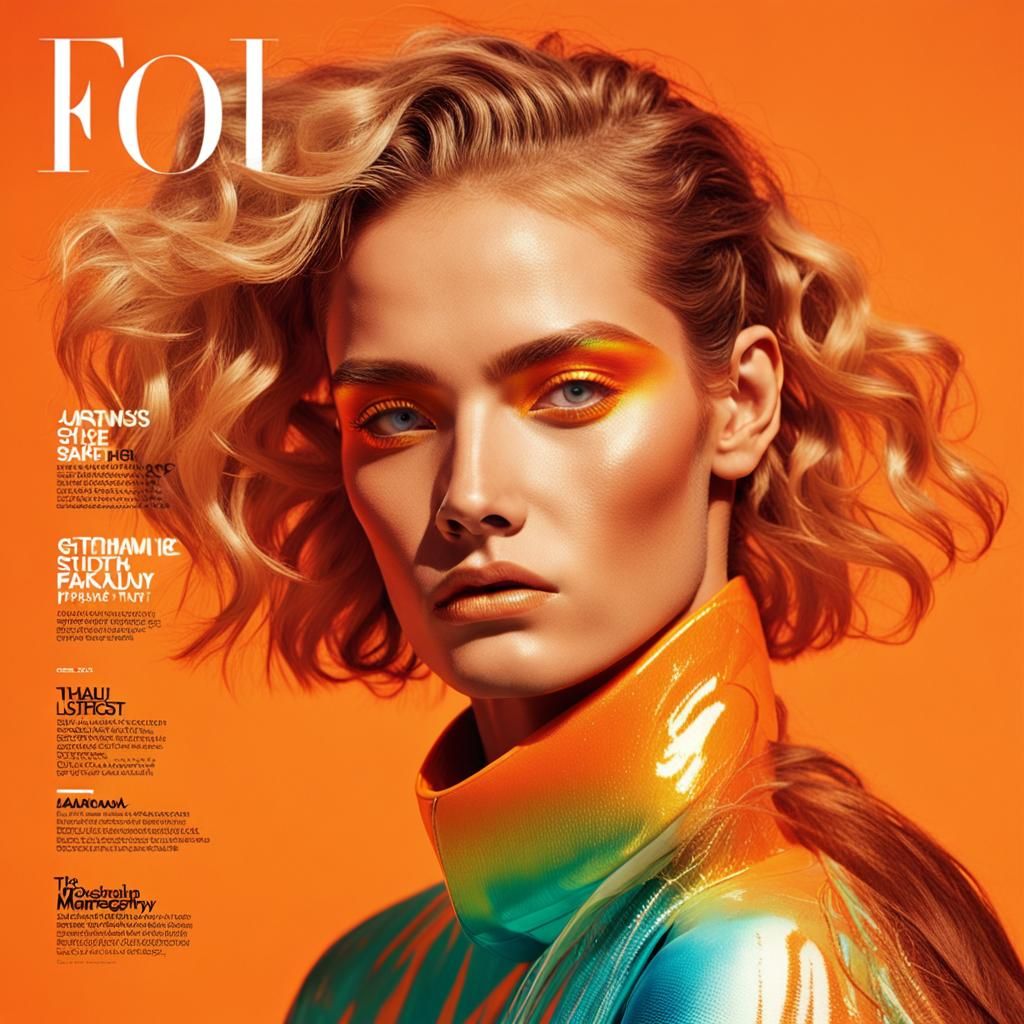Iridescent Surfer: High Fashion Magazine Cover