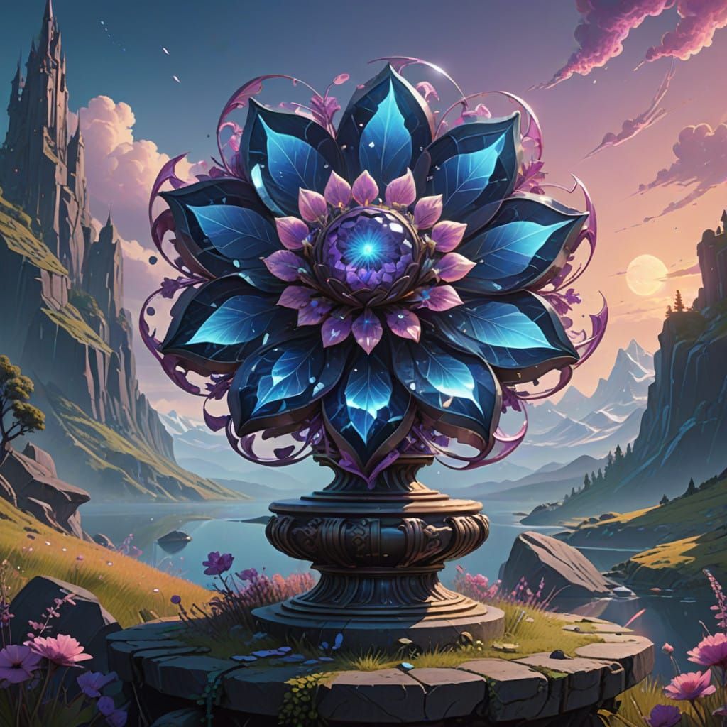 Enchanted Crystal Blossom in Prismarine Glory