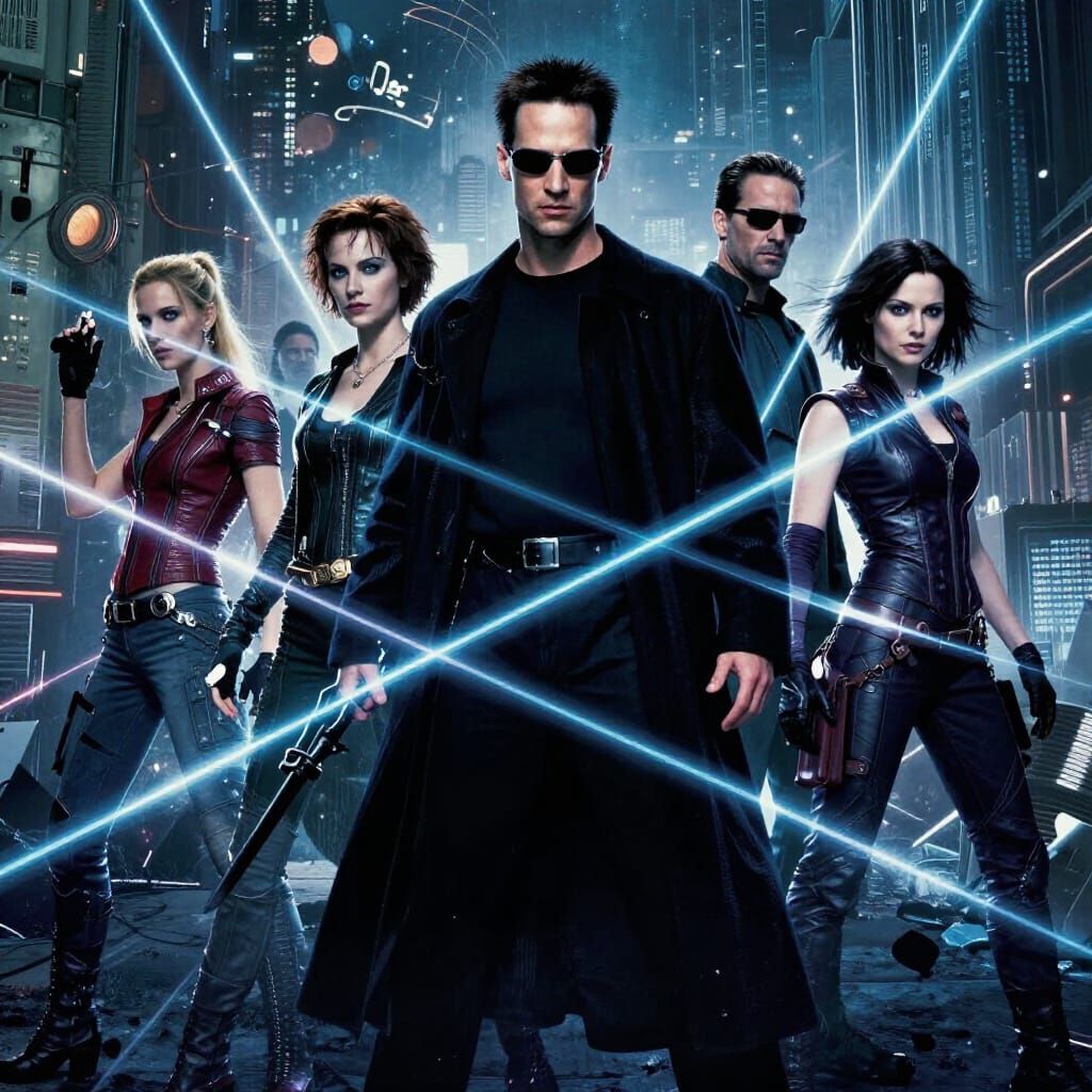 Matrix Reloaded Characters in Cyberpunk Style