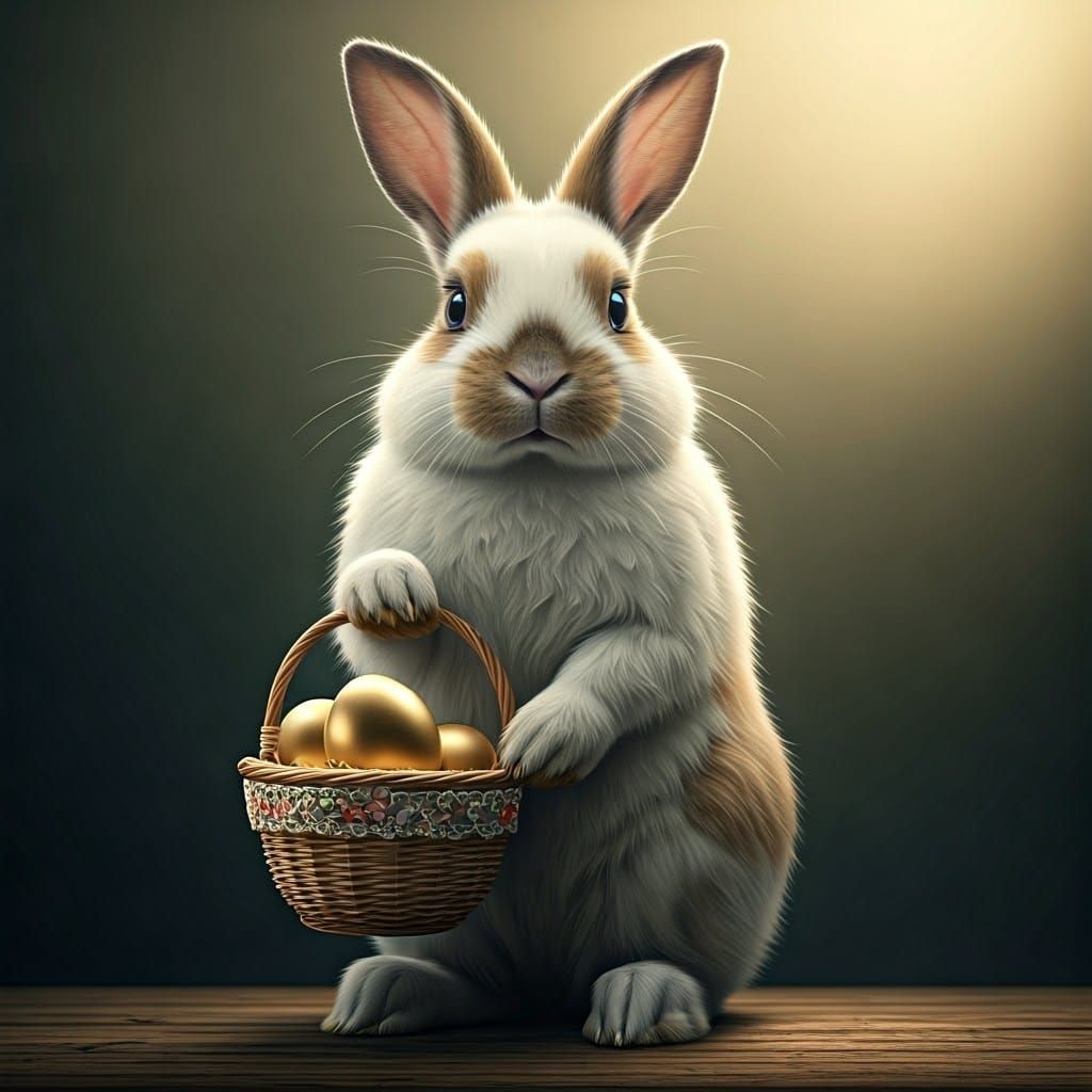 Majestic Easter Bunny in Hyper-Realistic Portrait