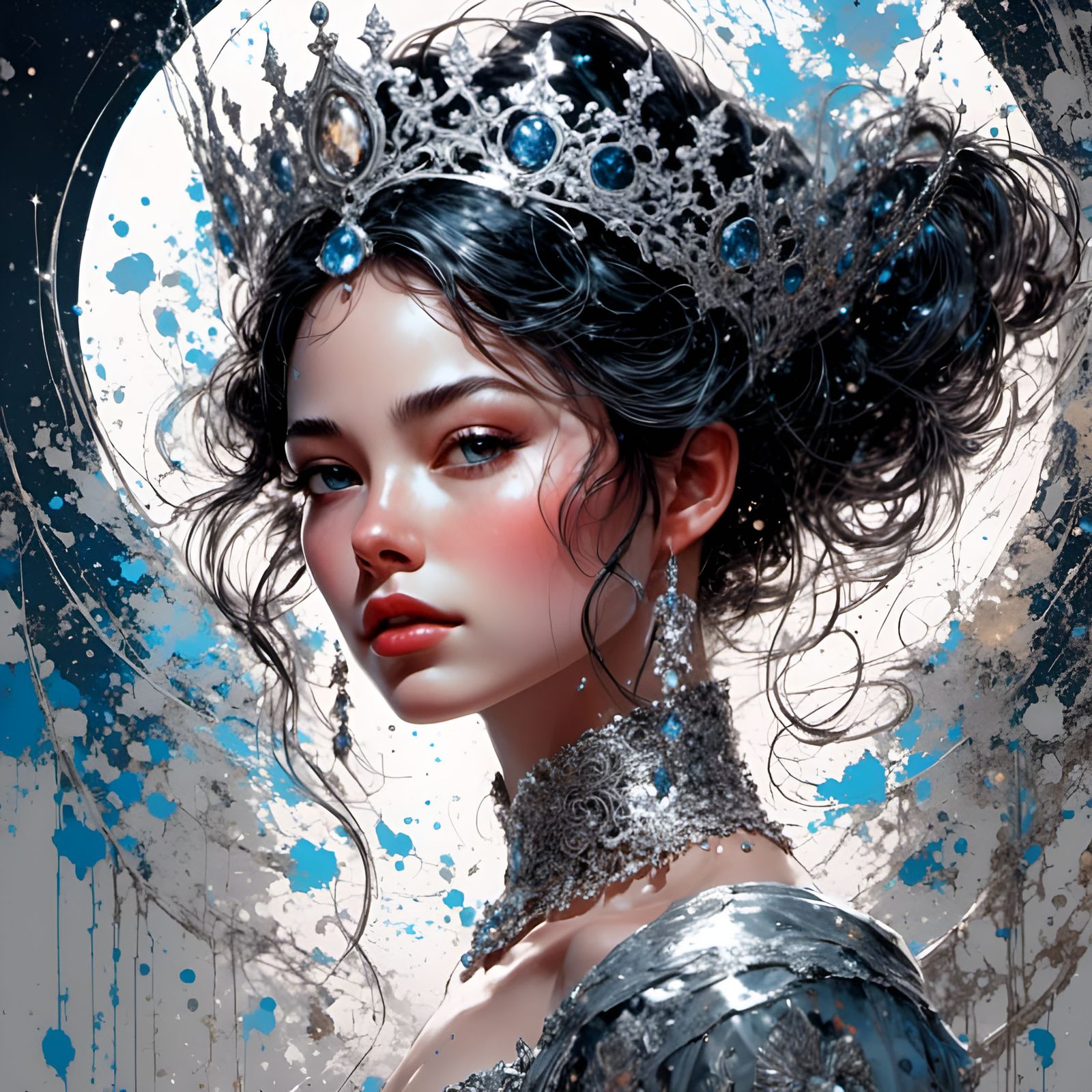 Gorgeous Cinderella Portrait with Silver Filigree