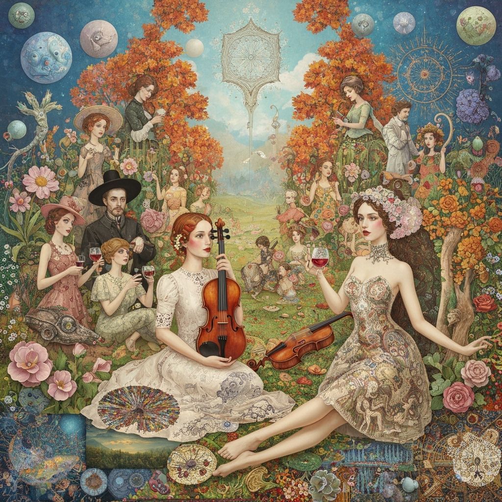 Surreal Digital Collage: Bio Art and Cosmic Themes