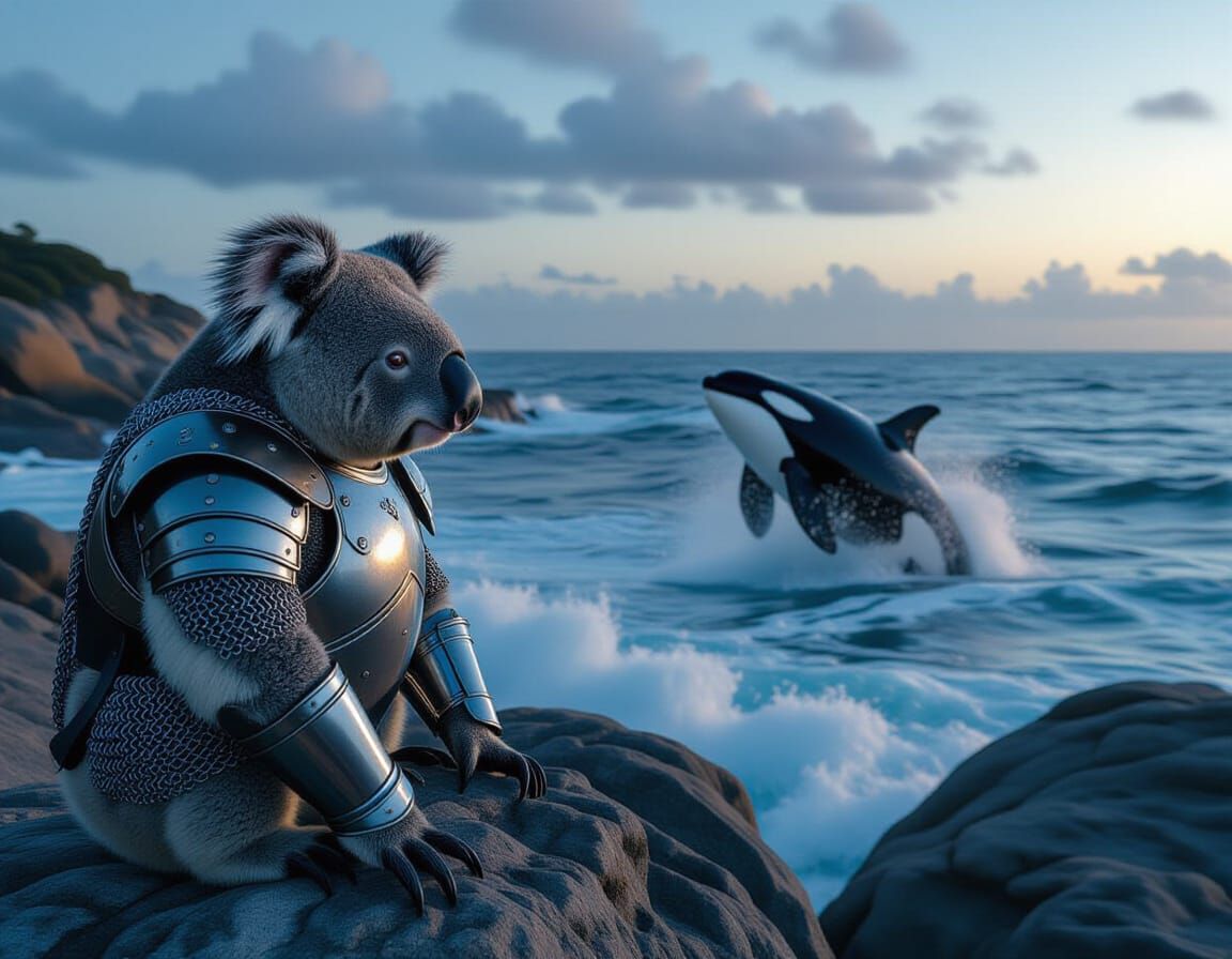 Koala and Kinkajou in Armor Hunt Killer Whale