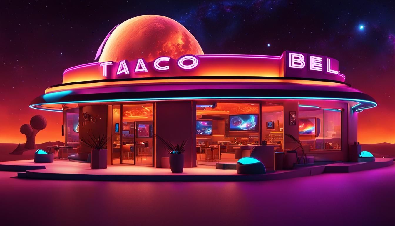 Futuristic Neon Taco Bell on Mars