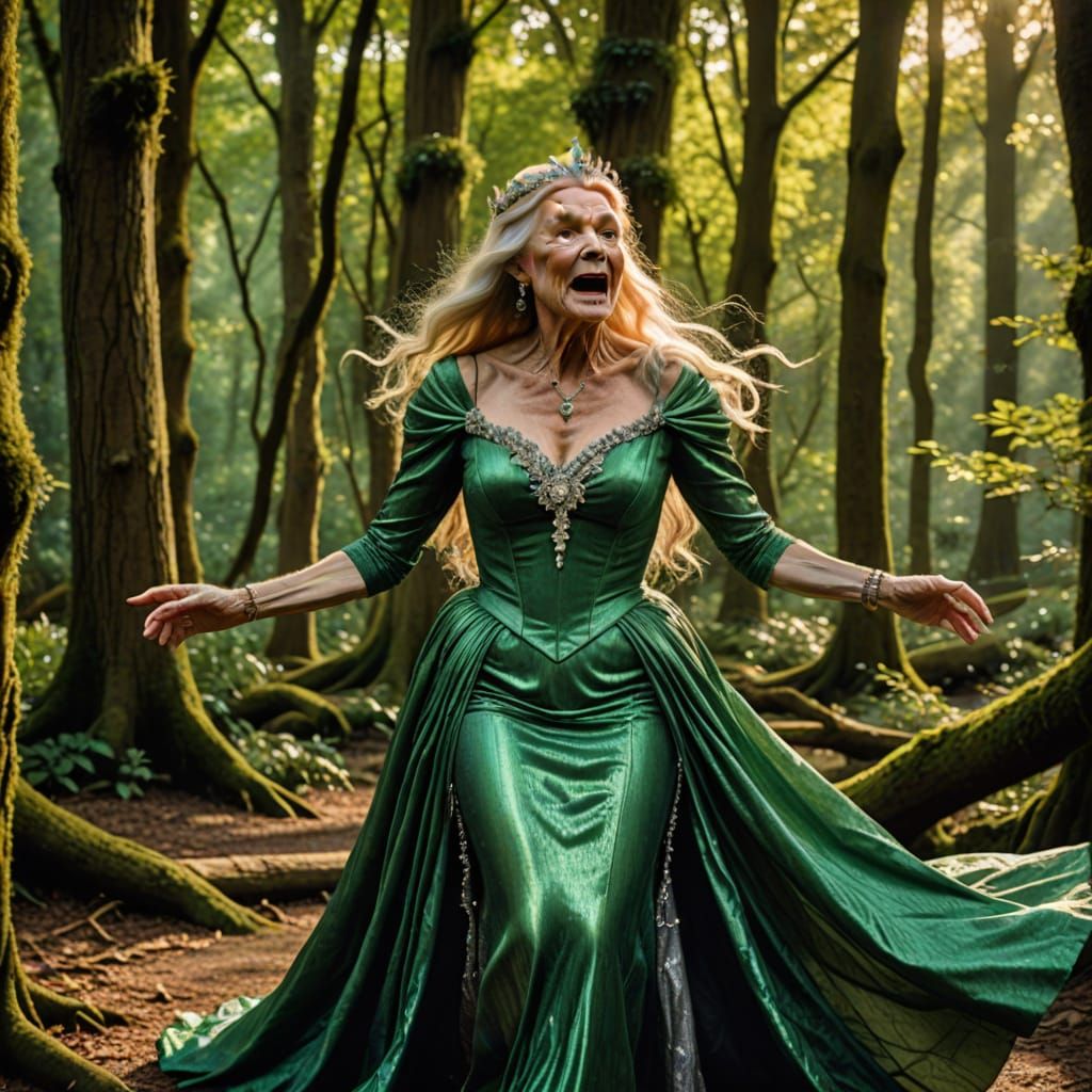 Queen Titania Dances with Fairies: Hyperrealistic Portrait