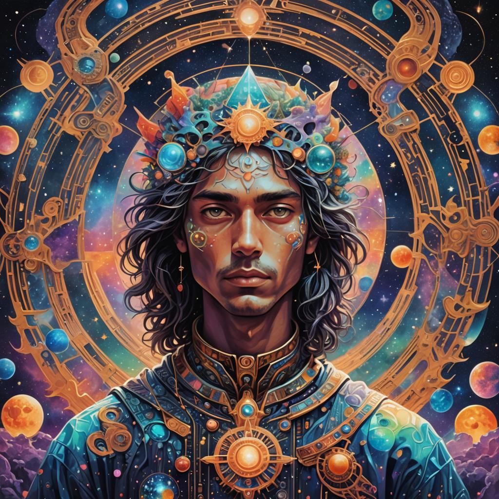 Astral Skateboarder: Holographic Illustration in Visionary S...