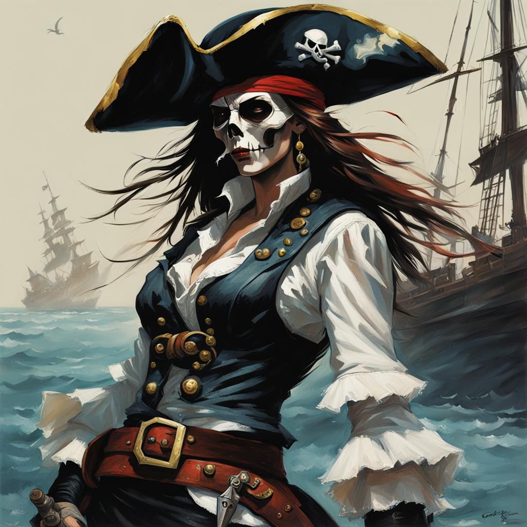Sinister Lady Pirate, Baroque Style