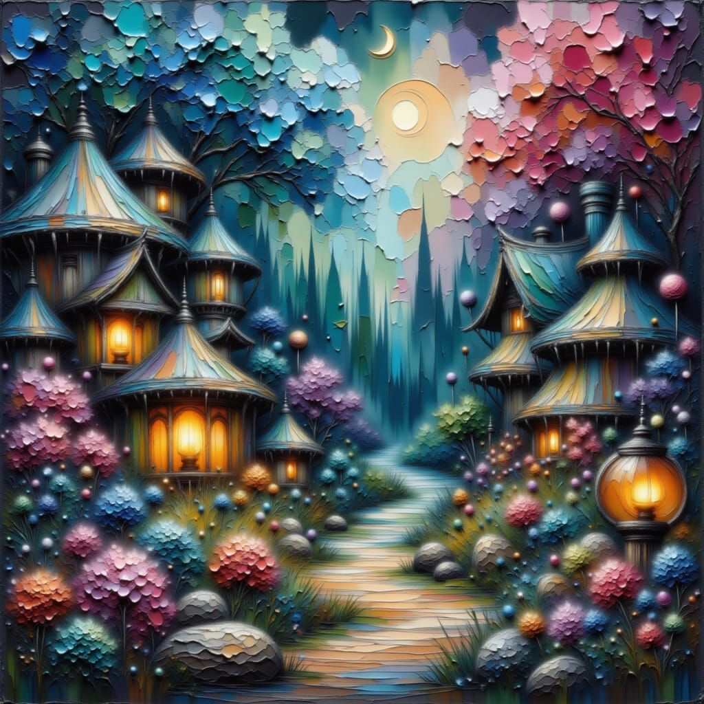 Magical Fairy Garden with Glowing Lanterns