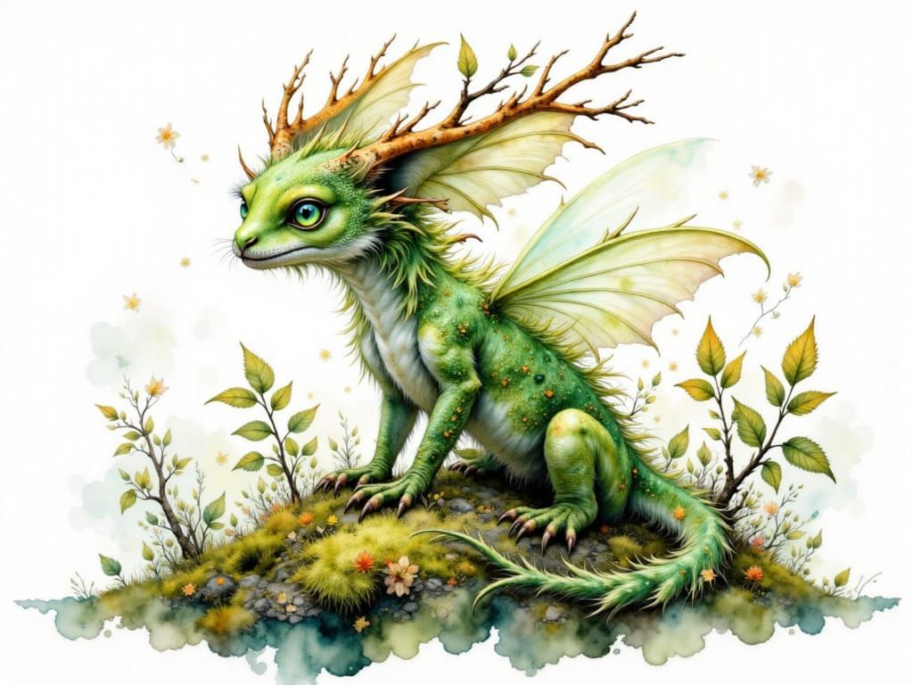 Whisper Sprite Concept Art: Dragon-Elemental Creature with B...