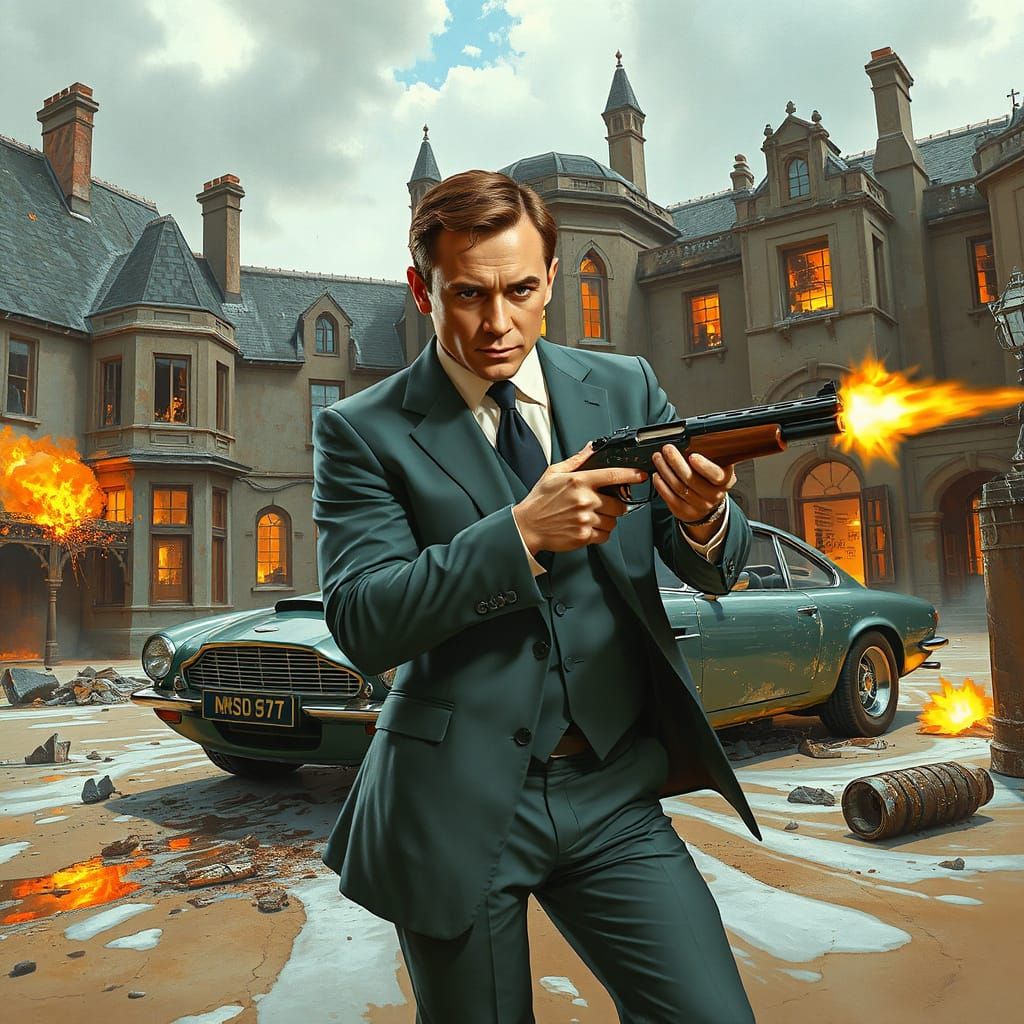 James Bond at Skyfall, Gritty Realism Style