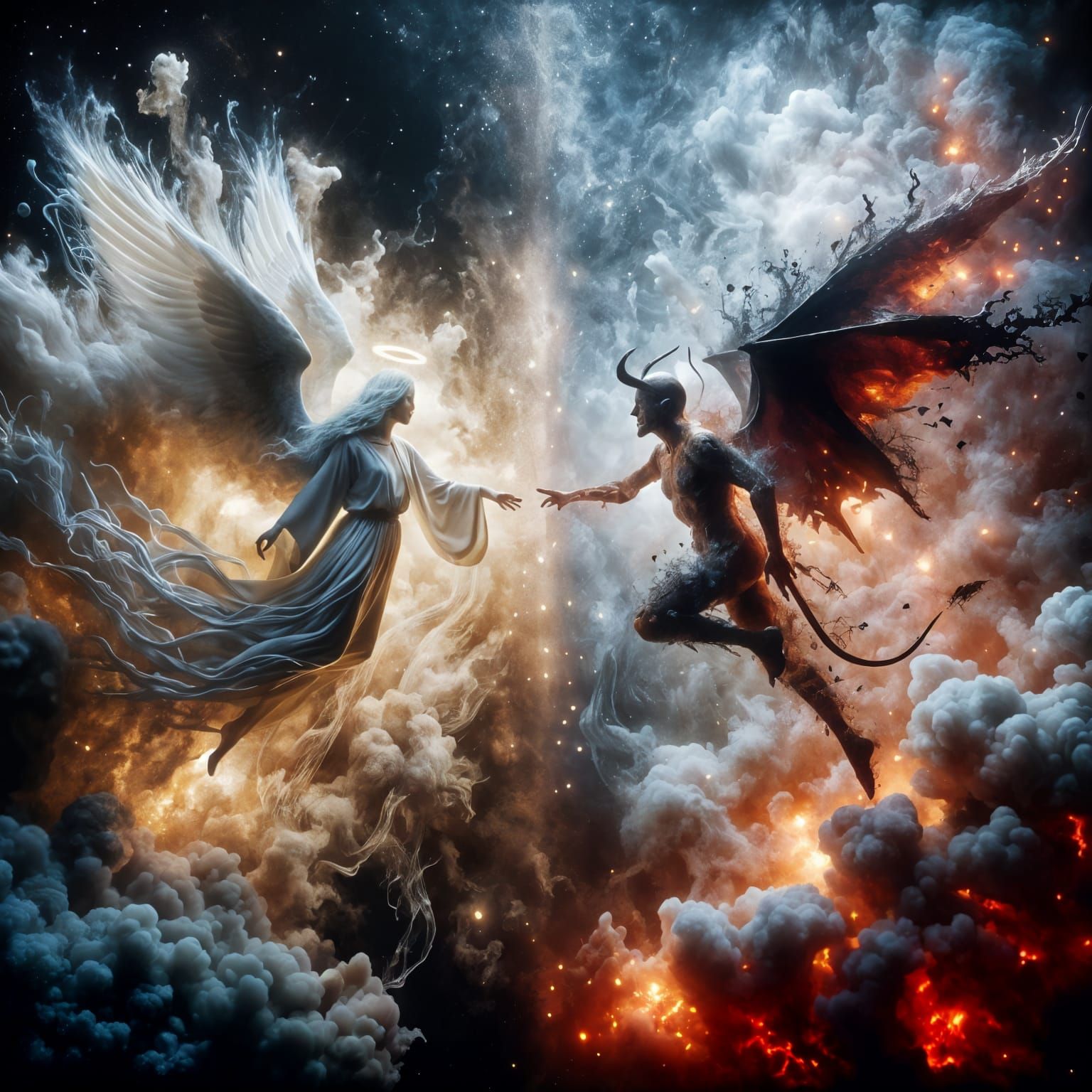 Heaven and Hell Fusion in Photorealistic CGI